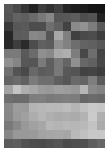 The clean card reduced to a 12 by 16 grid of grey tiles.
